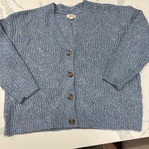 Style & Co. Blue Cable Knit Cardigan